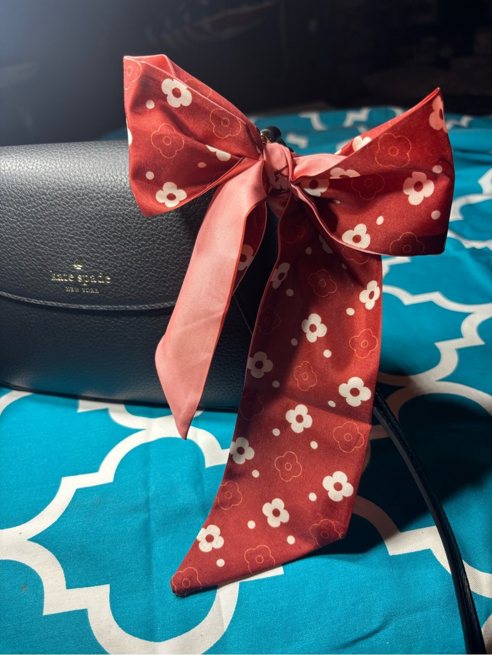New Women's Floral Scarf Tie Twilly Purse Bag 2.5” x 35” Motivational Quote